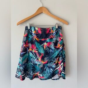 Lucky in Love Bali Stripe active skirt with shorts tropical navy pink size 0/2